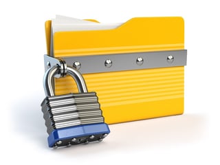 Image of folder with padlock around it