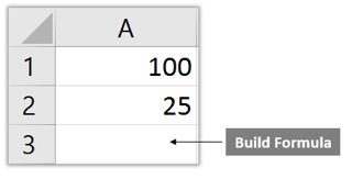 Build formula in cell A3