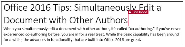 Co-author is editing, paragraph is locked for others