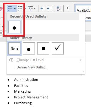 word convert a bulleted list to smartart