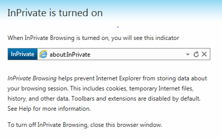 Tip: Browse the Internet InPrivate with IE