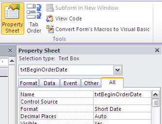 Property Sheet pane