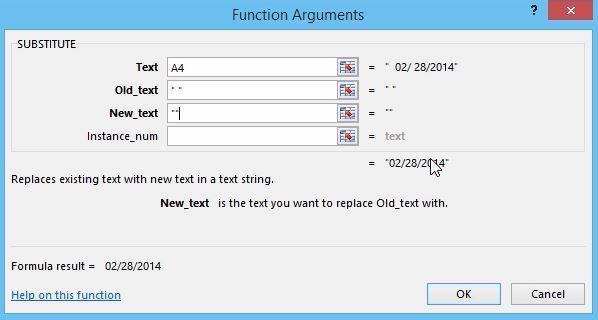 SUBSTITUTE dialog box
