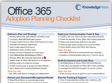 Learn more about our Office 365 Adoption Planning Checklist