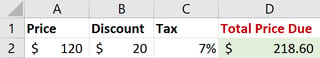 Screenshot showing incorrect total price due