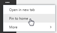 Pin to home