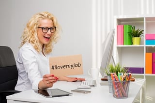 photo of businesswoman who loves her job