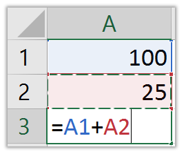 Screenshot of Excel's formula edit mode