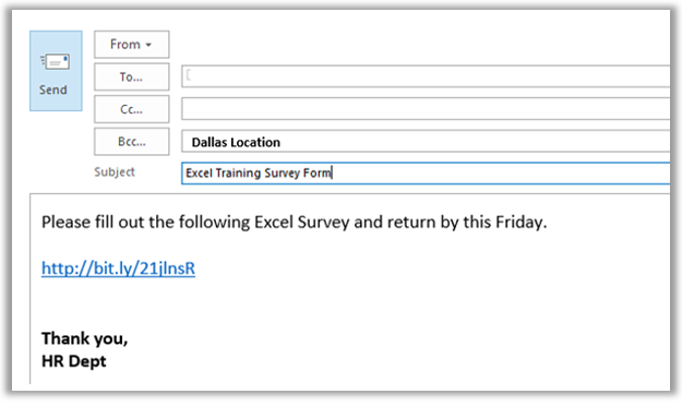 Email with survey link