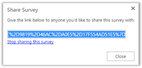 Share survey URL