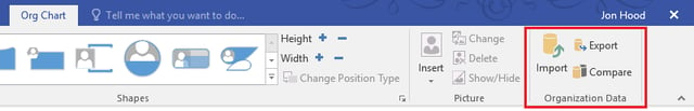 Visio Org Chart Tab