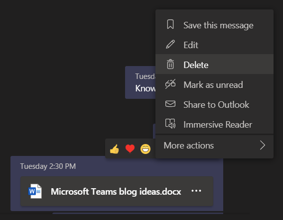 Deleting Files in Microsoft Teams