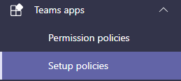 Teams app setup policies menu