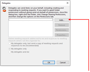 How to Delegate Your Outlook Email and Calendar - Delegates Window