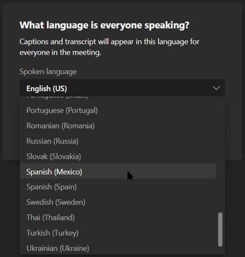 Choosing the Spoken Language