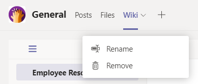 Renaming the Wiki Tab in Microsoft Teams